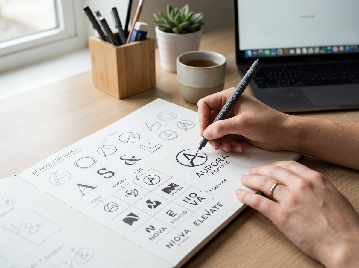 Logo sketching and design process